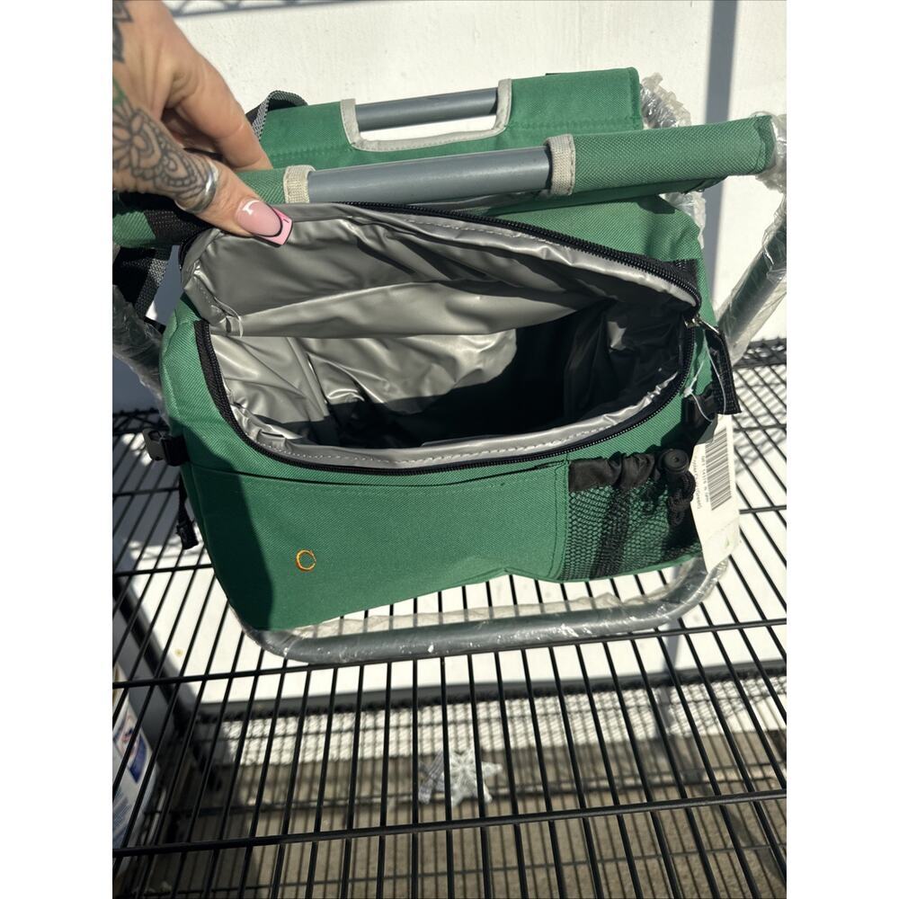 Folding Stool Insulated Cooler with shoulder strap Chair Beach Fishing Camping - Picture 9 of 10